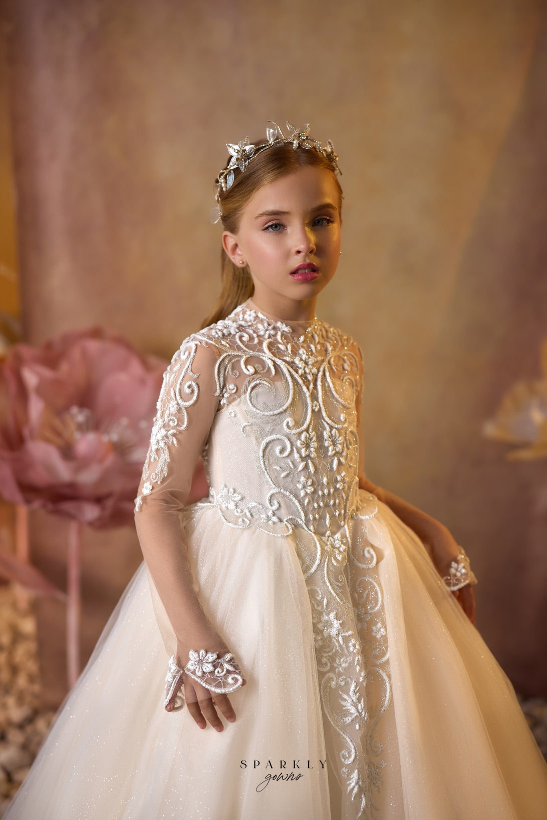 embroidered celestial dress Celestial Garden Bridal Gown Blue Floral Embroidery by Viva La Pepa Sweetheart Neckline Plunge off the Shoulder Design