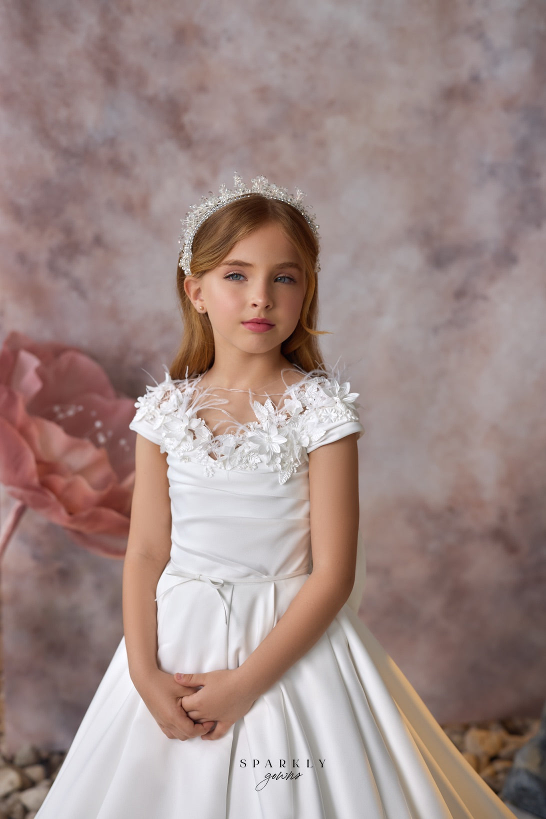 Bride Classy Flower Girl Dresses Heavenly Petals Communion Gown Size 7-8 Ivory Bride Classy Flower Girl Dresses Heavenly Petals Communion Gown Size 7-8 Ivory