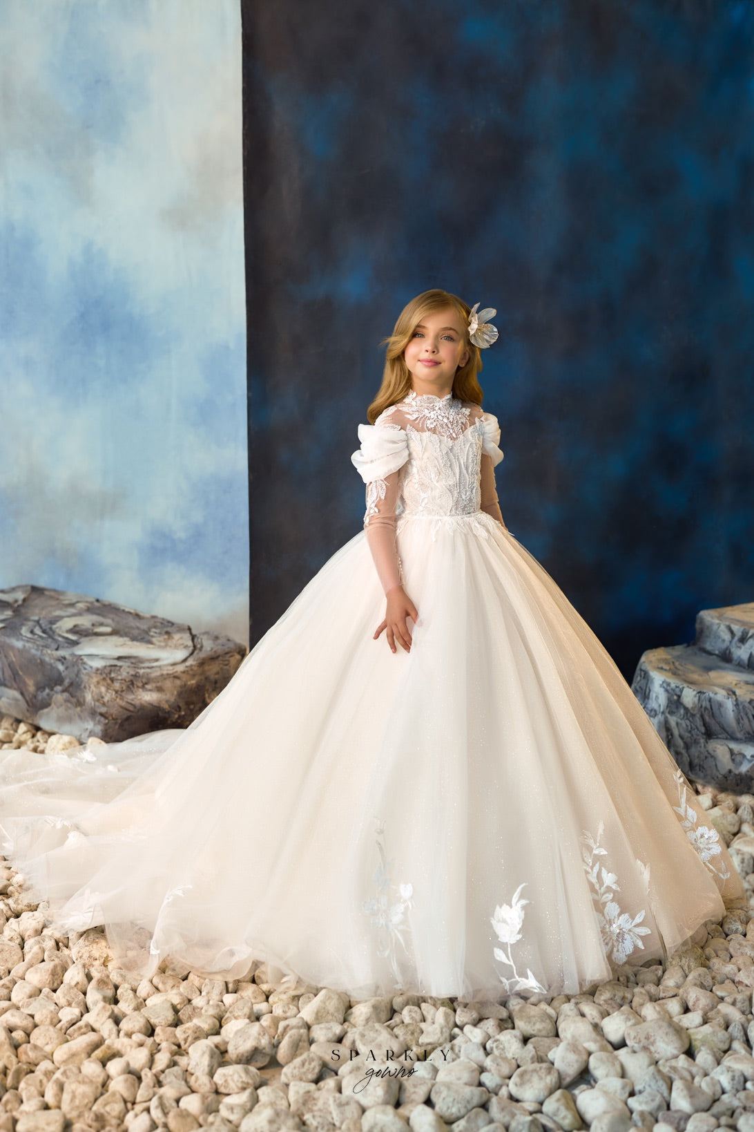 Beaded Communion Flower Girl Dress Celestial 3732 Pre- oder 5-6 years / Ivory Beaded Communion Flower Girl Dress Celestial 3732 Pre- oder 5-6 years / Ivory