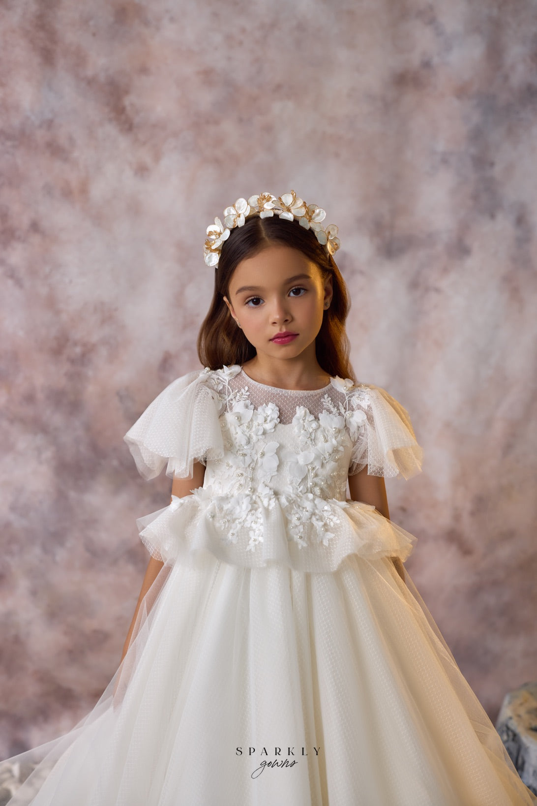 Embroidered Communion Flower Girl Dress Celestial 3733 4 years / Ivory Embroidered Communion Flower Girl Dress Celestial 3733 4 years / Ivory