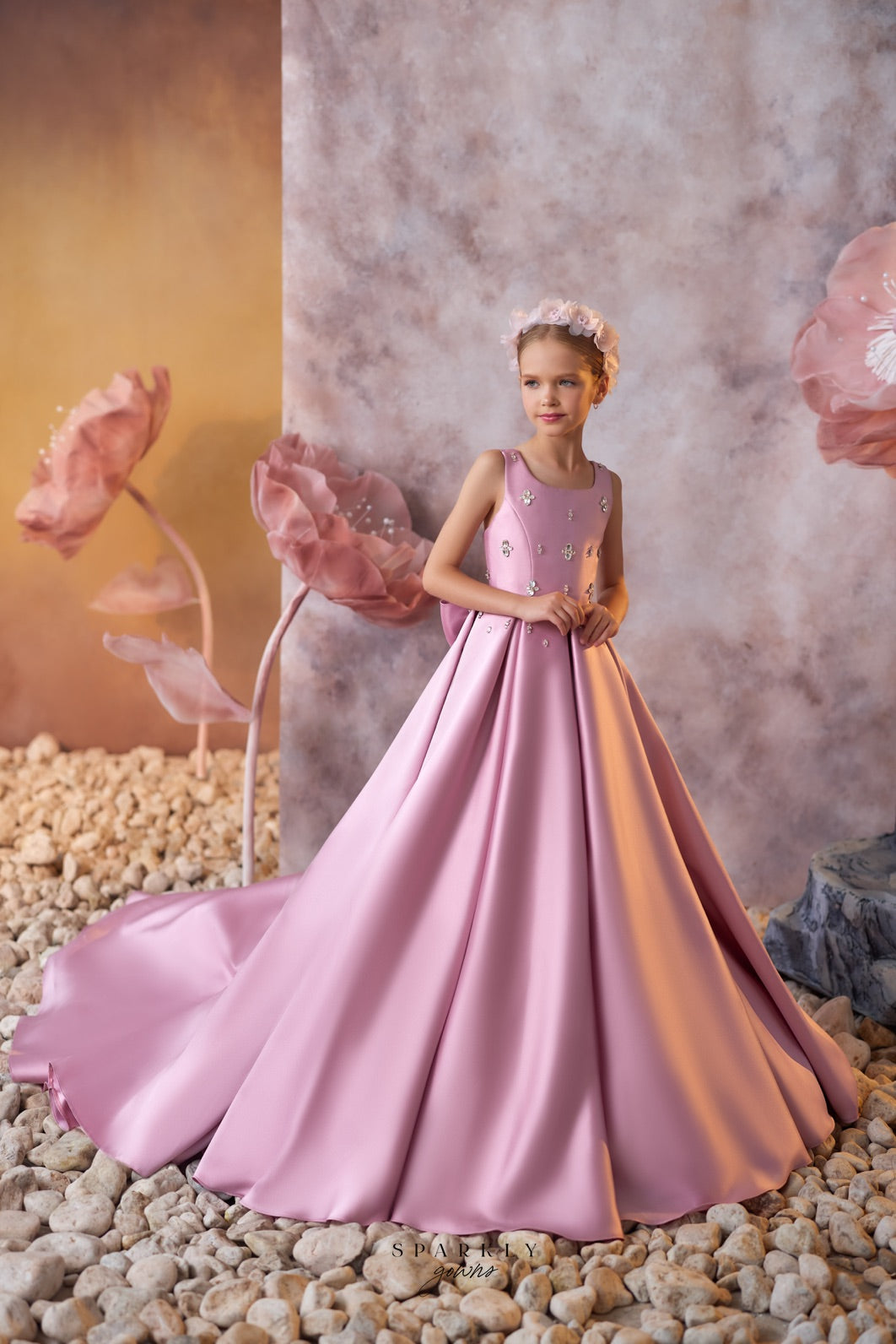 Scoop Neckline Communion Flower Girl Dress Celestial 3738 4 years / Powder (MistyRose) Scoop Neckline Communion Flower Girl Dress Celestial 3738 4 years / Powder (MistyRose)