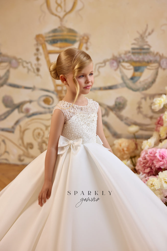 Scoop Neckline Communion Flower Girl Dress Celestial 3809