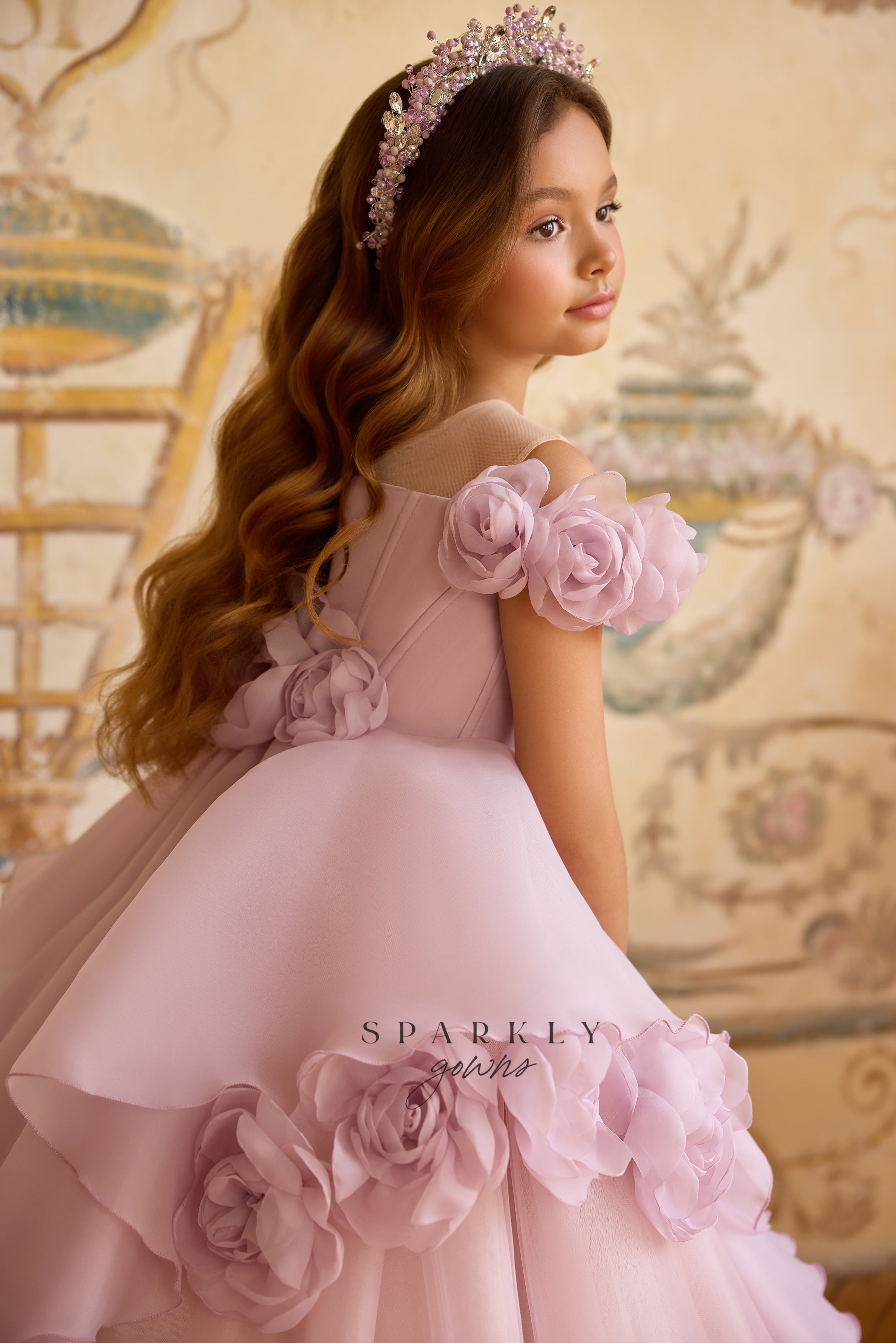 Couture Flower Girl Dress Celestial 3812 Pre order 9-10 years / Lilac (Thistle)