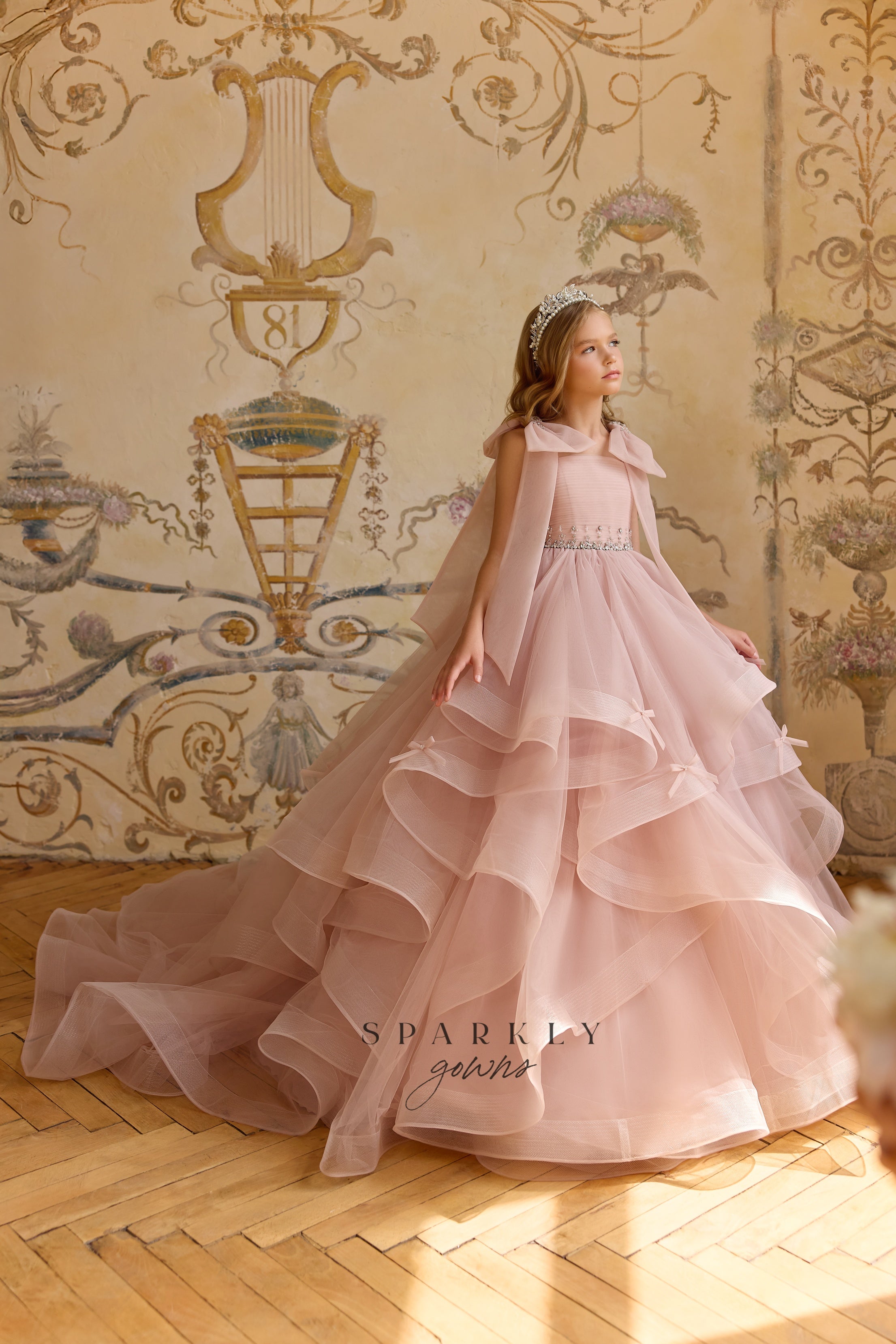 couture princess flower girl dresses Couture Flower Girl Dress Celestial 3812 Pre order 9-10 years / Lilac (Thistle)