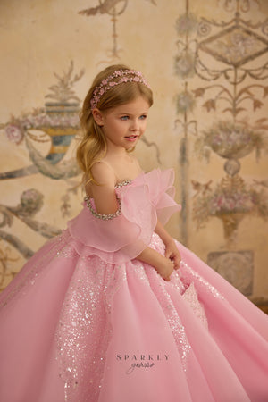 Elegante falda sin mangas de una línea vestido de una línea vestido de comunión de niña de flores Celestial 3229