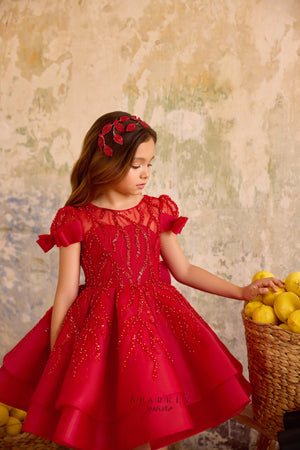 Elegante falda sin mangas de una línea vestido de una línea vestido de comunión de niña de flores Celestial 3229