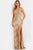 Jovani 38847 V‑Neck Sequin Fringe Gown
