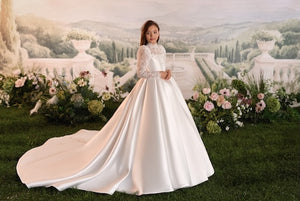 Mikado Long Sleeves Celestial 3900 First Communion Flower Girl Dress