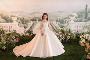 Long Sleeves Celestial 3901 First Communion Flower Girl Dress