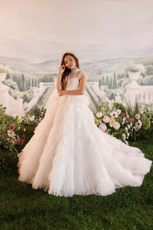Celestial 3904 Keyhole Back First Communion Flower Girl Dress