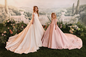 Celestial 3906 Satin First Communion Flower Girl Dress