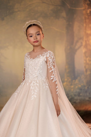 Celestial 3910 Detachable Cape First Communion Flower Girl Dress