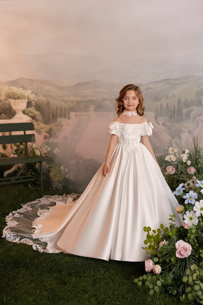 Celestial 3911 A-line First Communion Flower Girl Dress