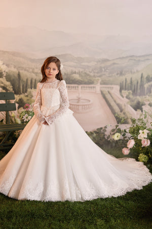 Celestial 3915 Long SleevesFirst Communion Flower Girl Dress