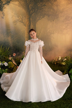 Celestial 3922 Long Sleeves First Communion Flower Girl Dress