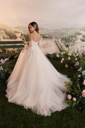 Celestial 3932 High Neckline First Communion Flower Girl Dress