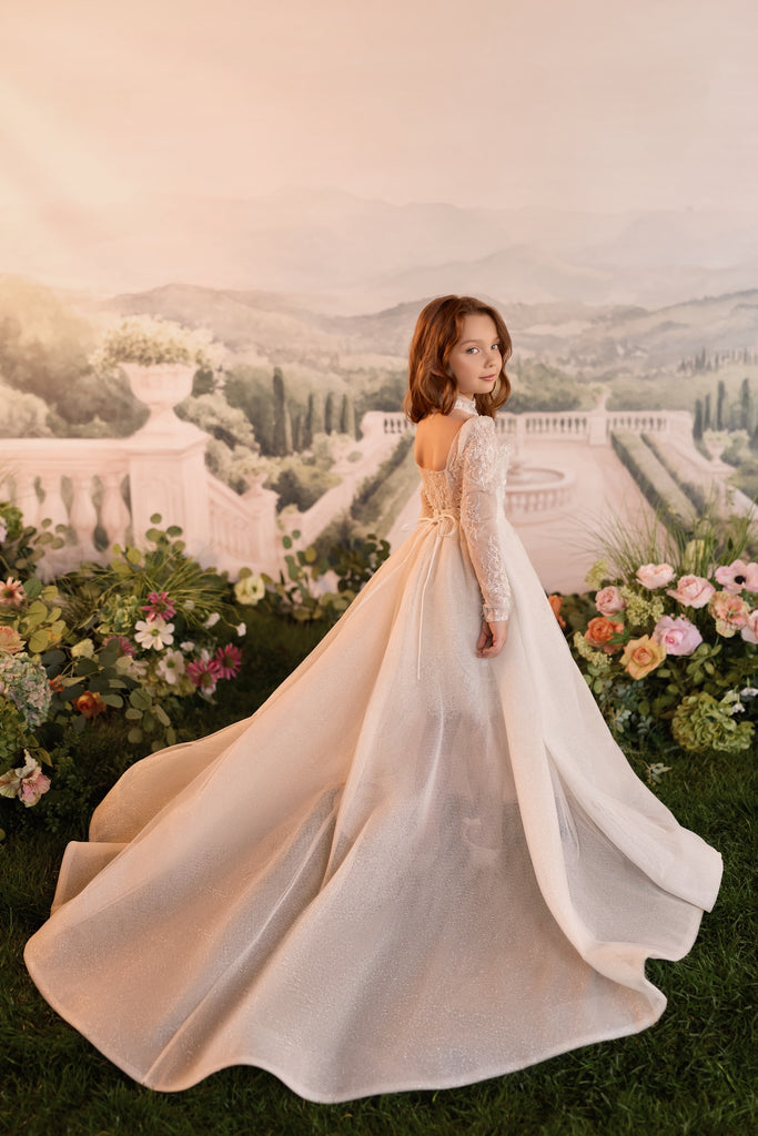 Celestial 3937 Detachable Skirt First Communion Flower Girl Dress