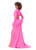 Ashley Lauren 11308 Scuba V-Neckline Gown with Sleeves