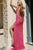 Jovani 43623 Plunging Sequin Gown with High Slit and Open Back