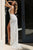 Jovani 43623 Plunging Sequin Gown with High Slit and Open Back