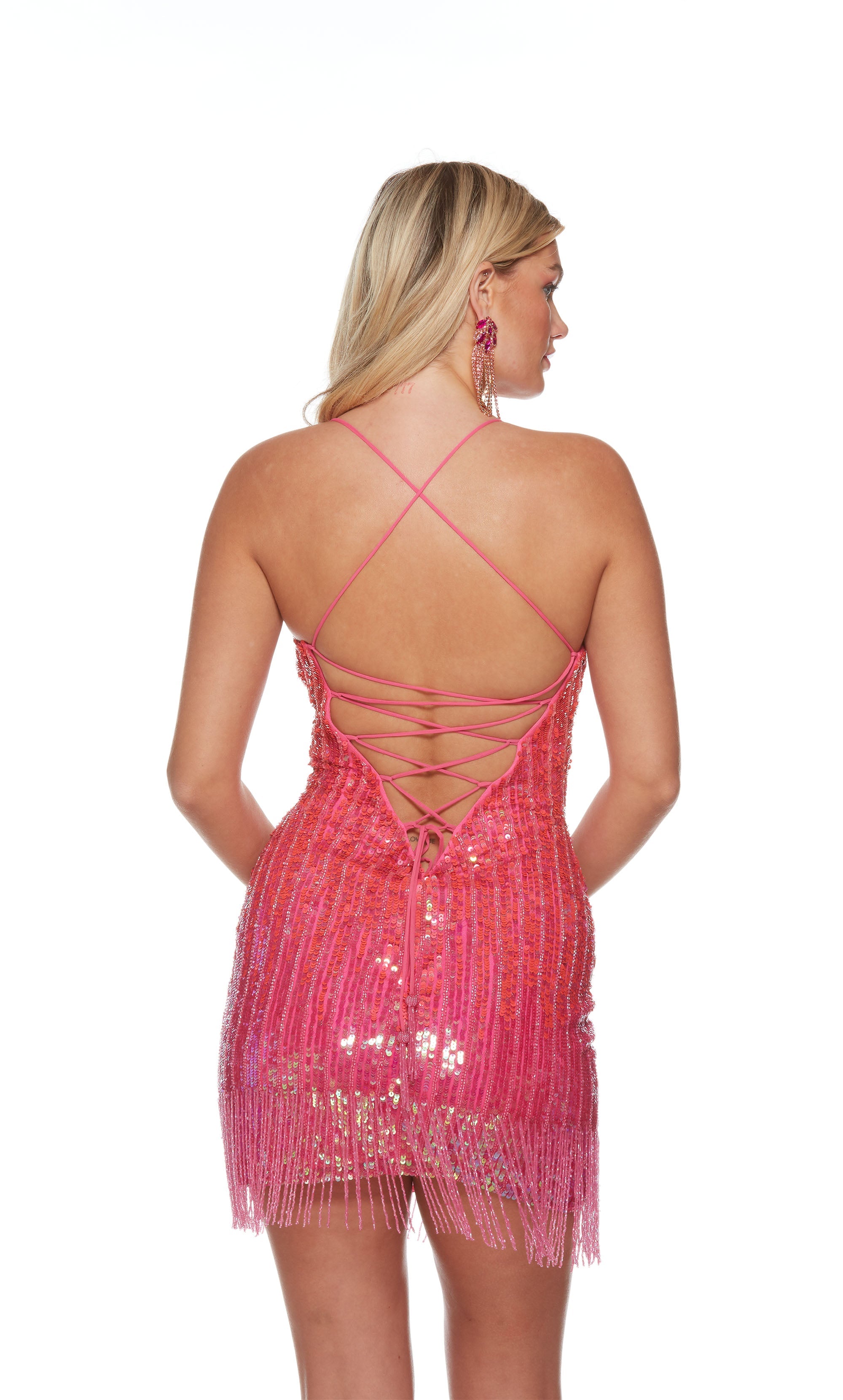 Alyce 4634 Sequin Beaded Fringe Homecoming Gown 4 / Silver / Tiffany (LightSeaGreen) Alyce 4634 Sequin Beaded Fringe Homecoming Gown 4 / Silver / Tiffany (LightSeaGreen)