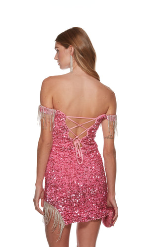 Alyce 4757 Off the Shoulder Sequin Embellishment Short Gown