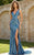 Jovani 47793 Deep V Purple Sequin Gown with Side Cutouts