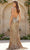 Jovani 47793 Deep V Purple Sequin Gown with Side Cutouts