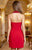 Jovani 49066 Halter Neck Mini Dress With Beaded Lapel Detail