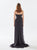 Tarik Ediz 52004 Eliza Strapless Feathers Details Evening Dress