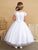 Cap Sleeves Lace Applique with Overlay Skirt First Communion Gown 5847B