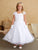 Cap Sleeves Lace Applique with Overlay Skirt First Communion Gown 5847B