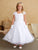 Cap Sleeves Lace Applique with Overlay Skirt First Communion Gown 5847