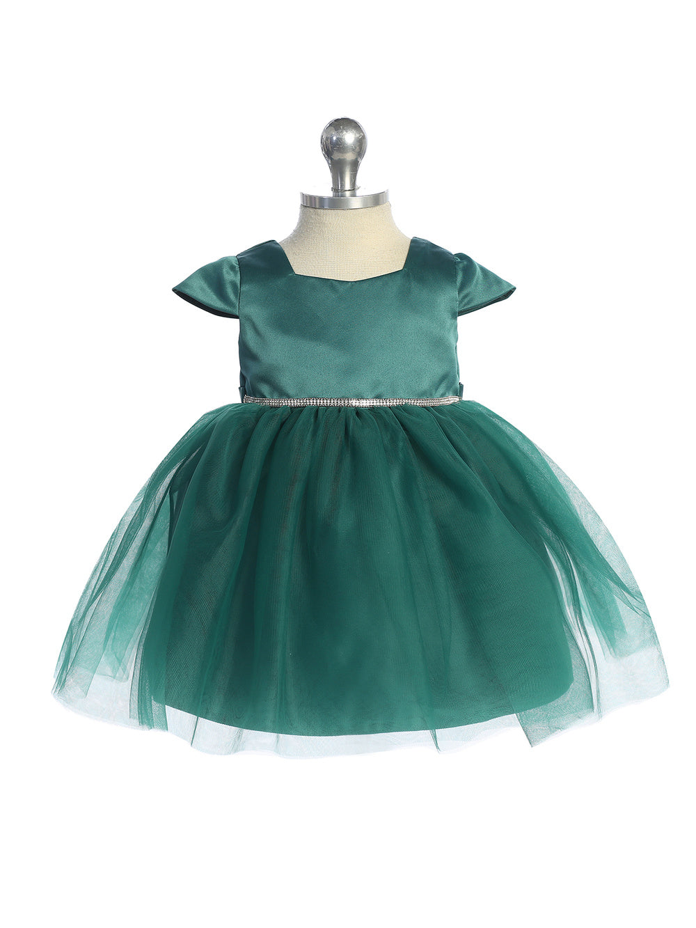 Baby Short Flower Girl Square Neckline 5852S SkyBlue / 6 Months Baby Short Flower Girl Square Neckline 5852S SkyBlue / 6 Months