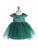 Vestido Niña Florista Corto Apliques Encaje Dorado 5771B