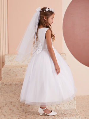 3D Flowers Tulle Skirt Flower Girl Communion 5857