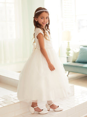 Ruched bodice Tulle Skirt Flower Girl Communion 5859