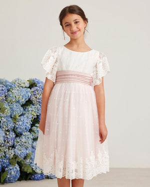 Size 16 in stock Spanish Short Communion Gown Amaya 586016MC