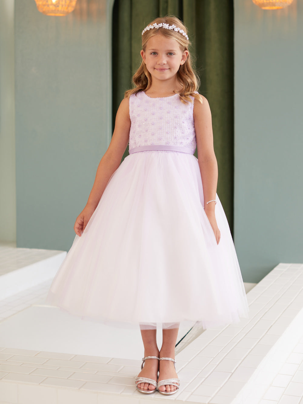 Daisy Embroidered Flower Girl Gown 5864 Sparkly Gowns Daisy Embroidered Flower Girl Gown 5864 Sparkly Gowns