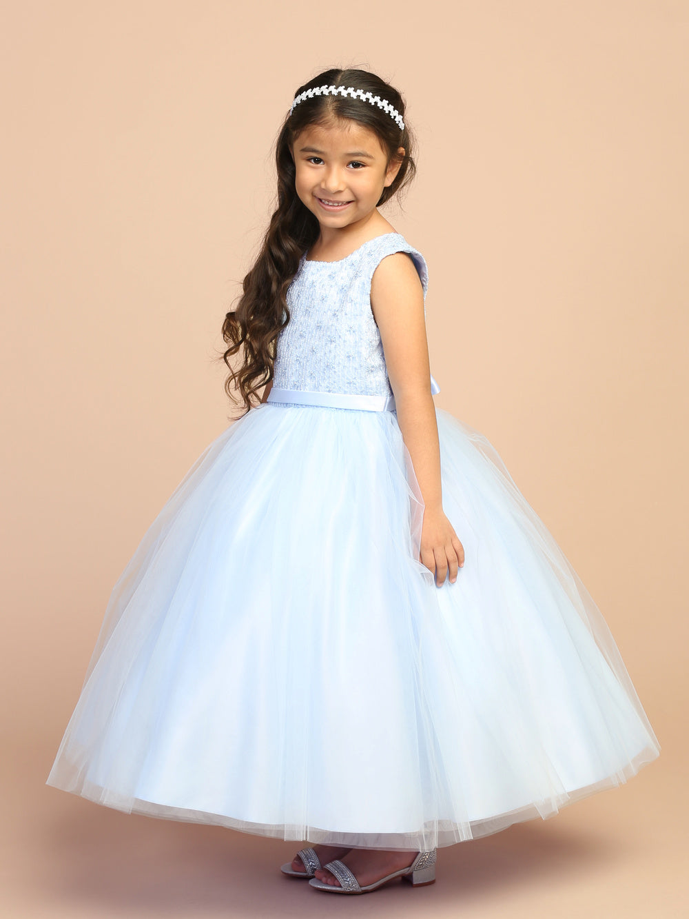 Daisy Embroidered Flower Girl Gown 5864 Lilac (Lavender) / 10 Daisy Embroidered Flower Girl Gown 5864 Lilac (Lavender) / 10