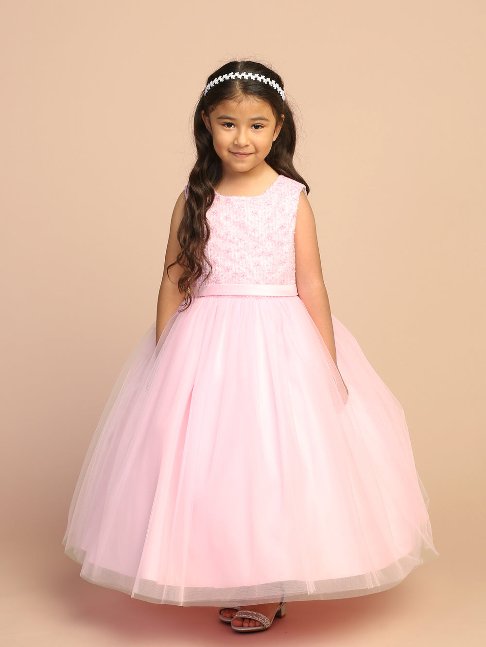 Daisy Embroidered Flower Girl Gown 5864 Blush (MistyRose) / 16 Daisy Embroidered Flower Girl Gown 5864 Blush (MistyRose) / 16