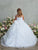 Illusion Neckline Glitter Floral First Communion Flower Girl Gown 5866