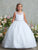Illusion Neckline Glitter Floral First Communion Flower Girl Gown 5866