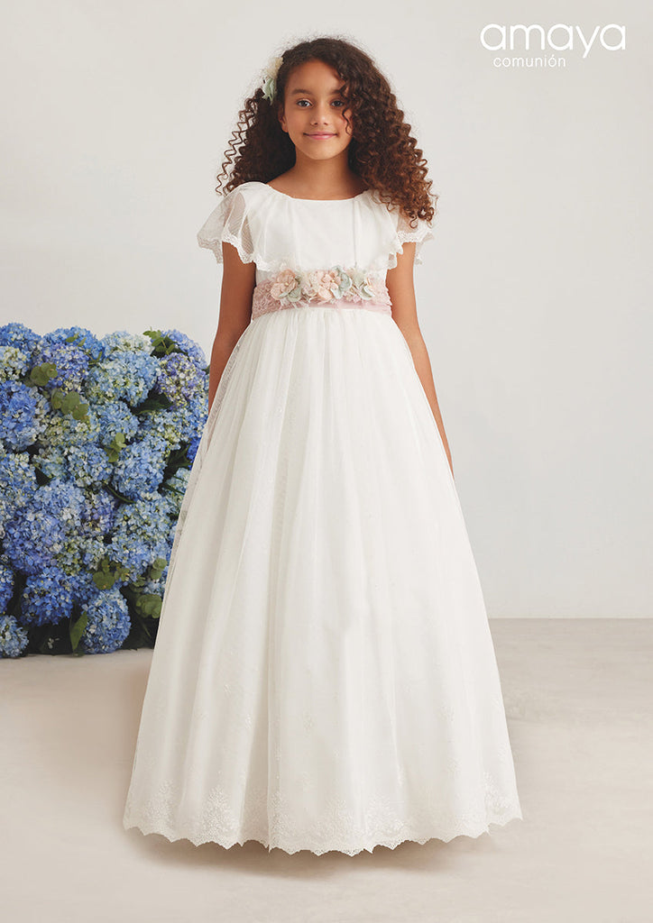 Size 10 in Stock Cape Spanish Communion Gown Amaya 587010