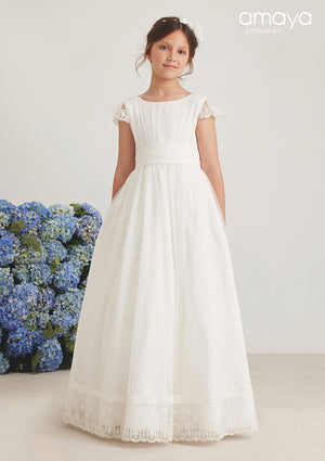 Short Sleeves Spanish Communion Gown Amaya 587011