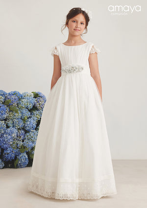 Short Sleeves Spanish Communion Gown Amaya 587011