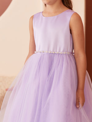Satin and Tulle Simple Flower Girl Dress 5872