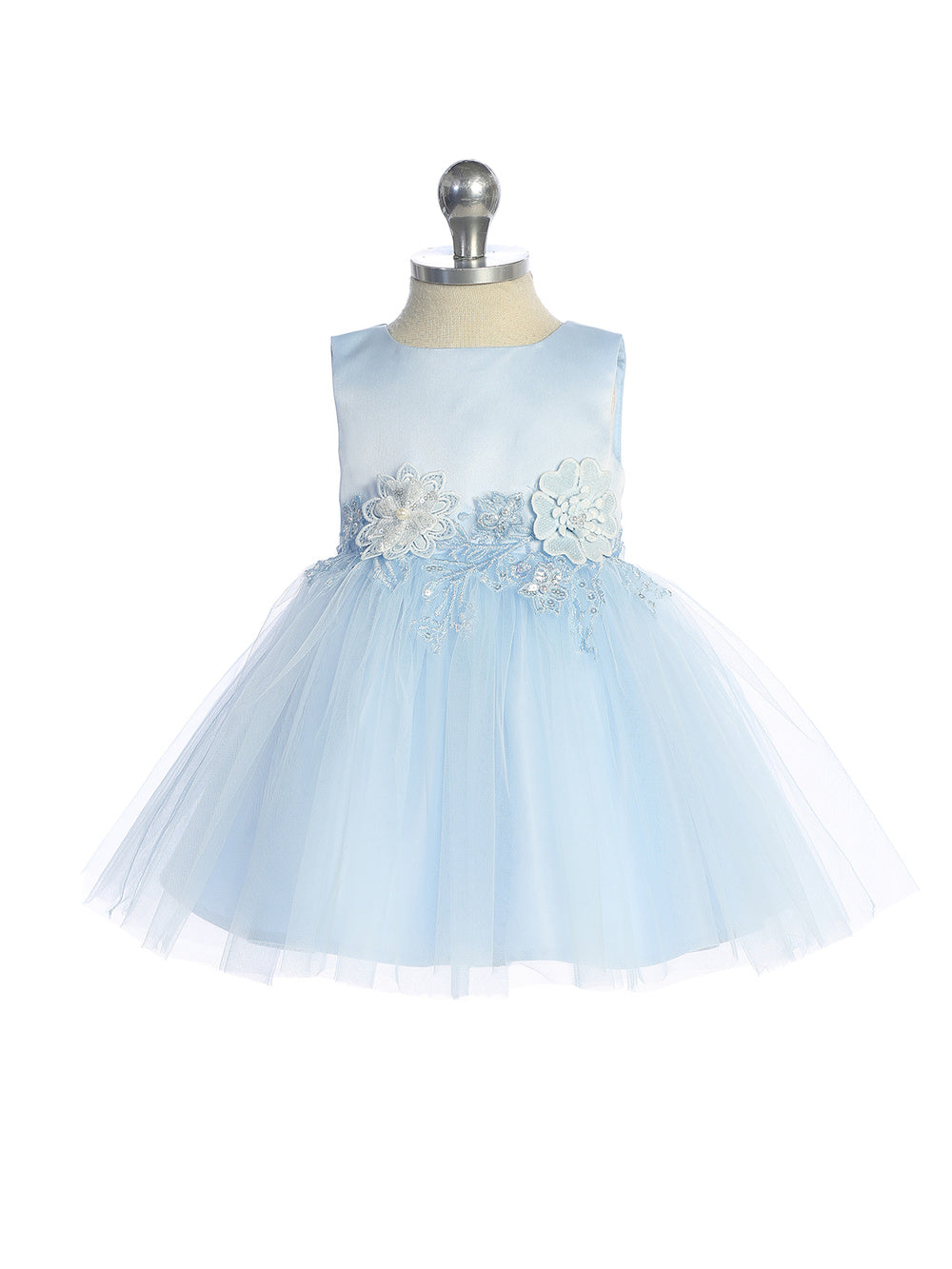 Baby Short Flower Girl Satin Top 5873S Sky Blue / 24M Baby Short Flower Girl Satin Top 5873S Sky Blue / 24M