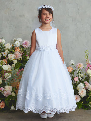 Satin and Tulle First Communion Flower Girl Gown 5894