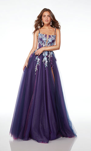 Alyce 61673 Floral Applique Ball Gown